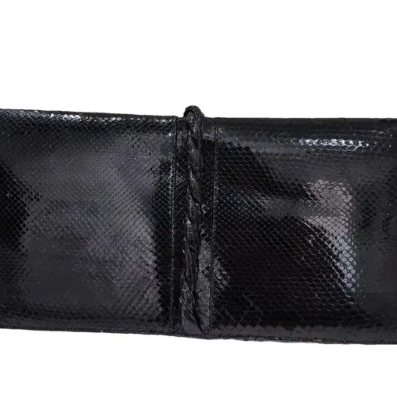 EXOTIC SNAKESKIN AND LEATHER CLUTCH BAG VINTAGE EUC - Picture 12 of 12